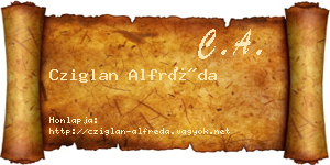 Cziglan Alfréda névjegykártya